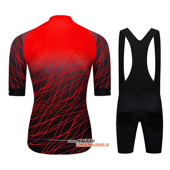 Le Col Kurzarmtrikot 2020 und Kurze Tragerhose Shwarz Rot